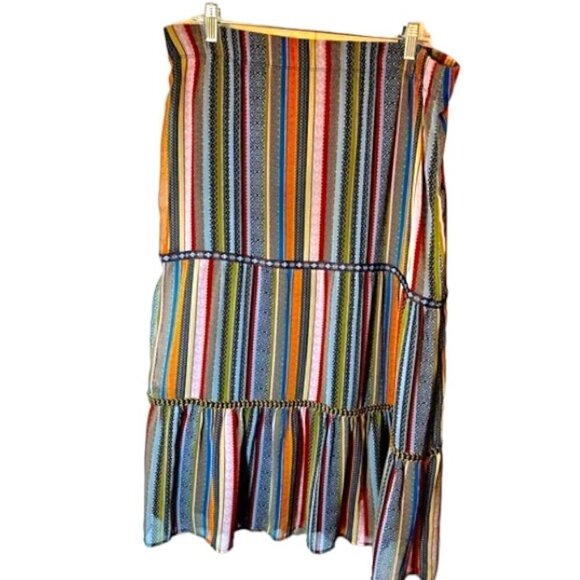 Multicolored Boho Striped Prairie Flowy Skirt Women’s Size Small - Picture 1 of 11